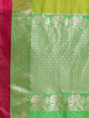 color block kanjivaram saree with blouse - 16608812 - Standard Image - 4