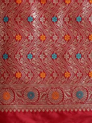 solid banarasi saree with blouse - 16608824 - Standard Image - 4