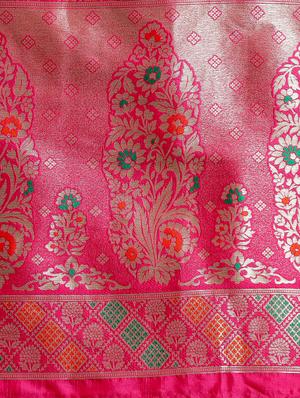 turquoise cotton silk banarasi saree with blouse - 16608825 - Standard Image - 4