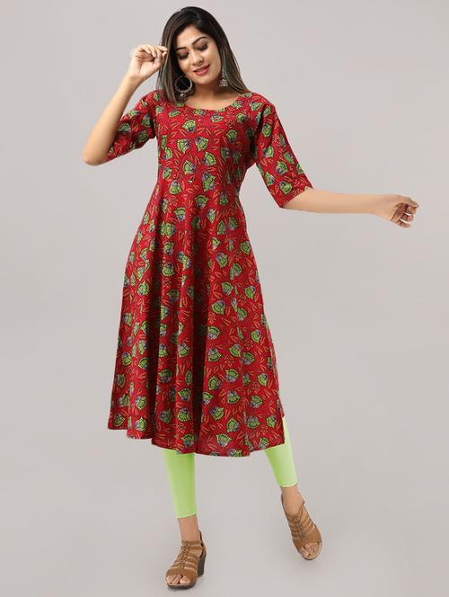 floral flared kurta - 16609463 - Standard Image - 1