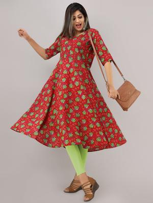 floral flared kurta - 16609463 - Standard Image - 3