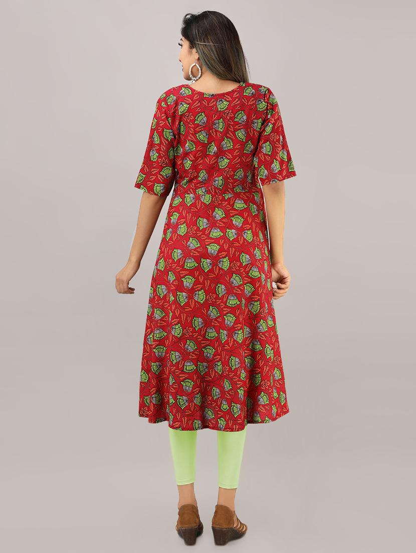 floral flared kurta - 16609463 - Zoom Image - 2