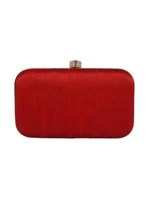 maroon cotton polyester blend box clutch - 16610413 - Standard Image - 2