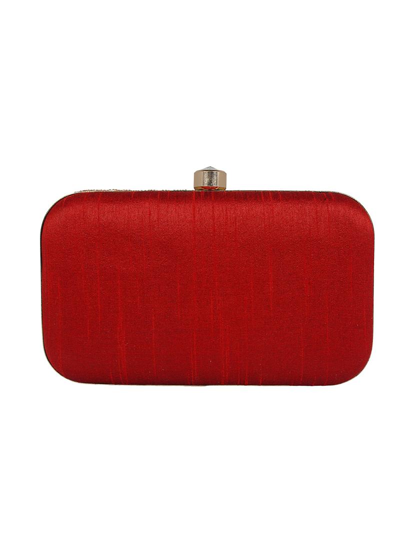 maroon cotton polyester blend box clutch - 16610413 - Zoom Image - 2
