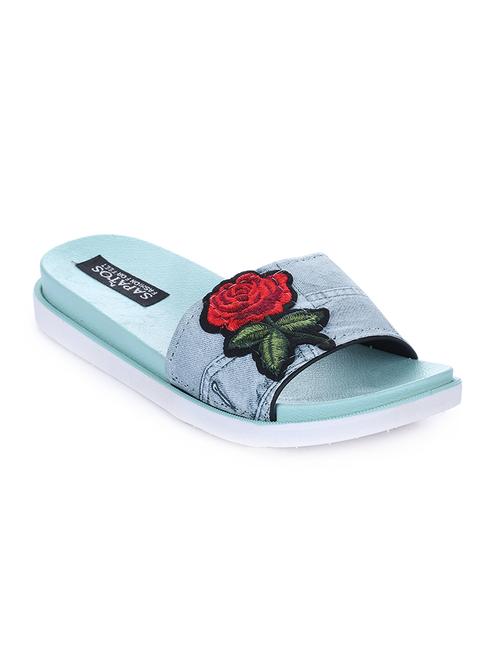 blue slides flip flops - 16610586 - Standard Image - 1