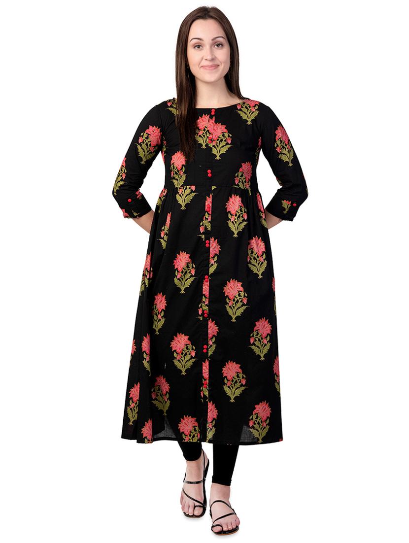 floral a-line kurta - 16610825 - Zoom Image - 1