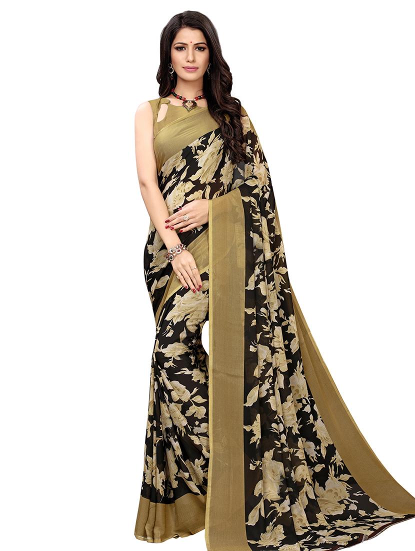 floral printed saree with blouse - 16610943 - Zoom Image - 1