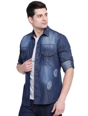 blue faded casual shirt - 16611134 - Standard Image - 2
