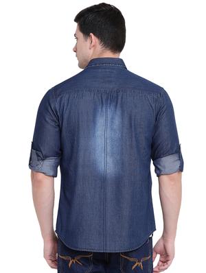 blue faded casual shirt - 16611134 - Standard Image - 3