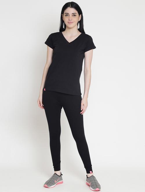 solid tee with capri sports set - 16611311 - Standard Image - 1