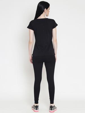 solid tee with capri sports set - 16611311 - Standard Image - 3