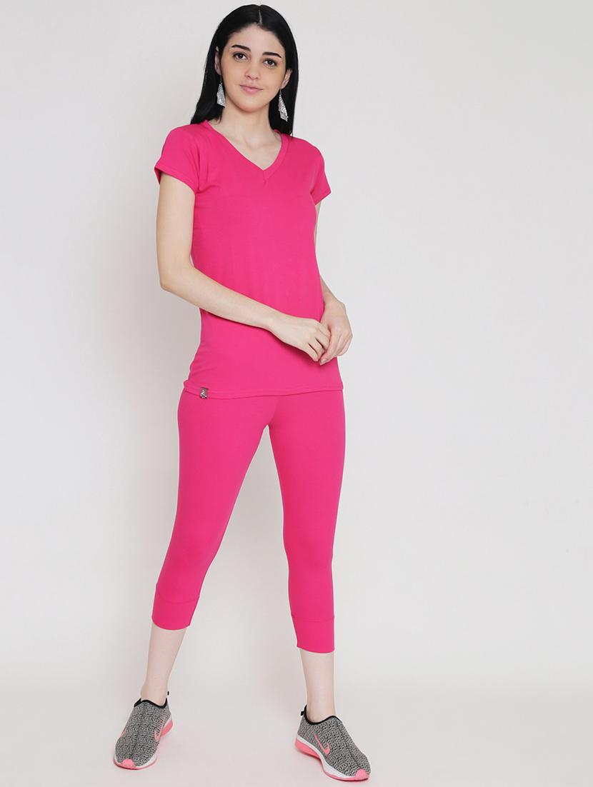 solid tee with capri sports set - 16611321 - Zoom Image - 1