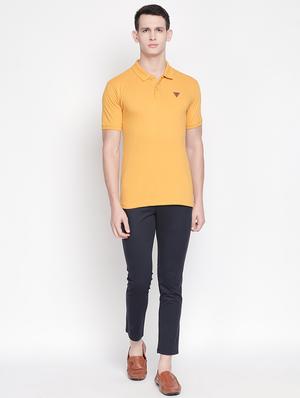 navy blue solid chinos - 16611388 - Standard Image - 4
