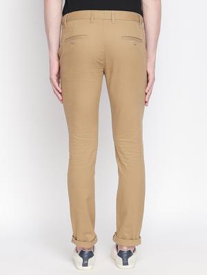 beige solid chinos - 16611390 - Standard Image - 3