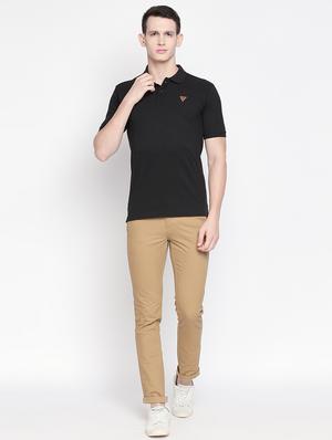 beige solid chinos - 16611390 - Standard Image - 4