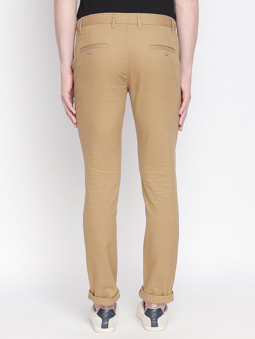 beige solid chinos - 16611390 - Zoom Image - 3