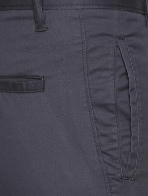navy blue solid chinos - 16611391 - Standard Image - 5