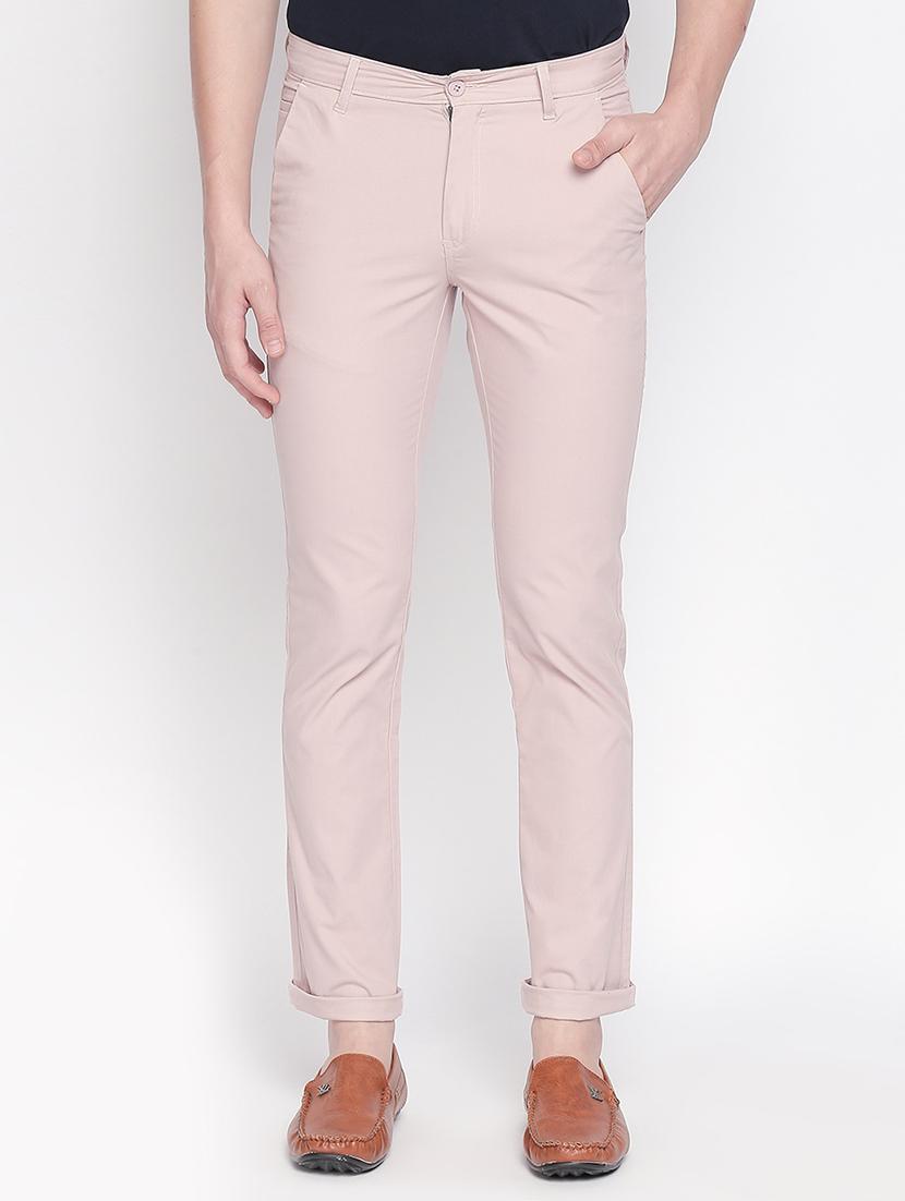 beige solid chinos - 16611395 - Zoom Image - 1