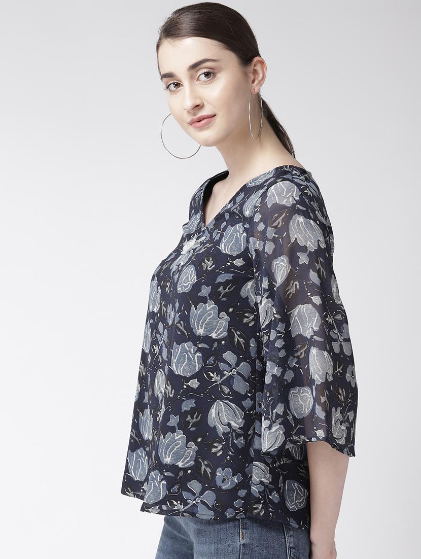 bell sleeved floral top - 16611895 - Zoom Image - 3