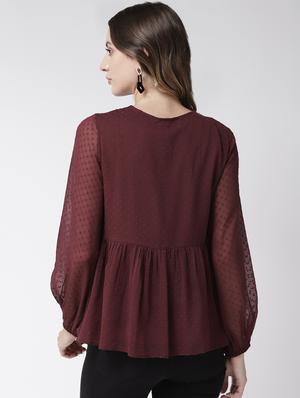 tie up neck bishop sleeved top - 16611903 - Standard Image - 4