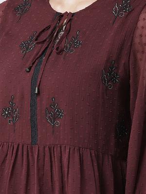 tie up neck bishop sleeved top - 16611903 - Standard Image - 5