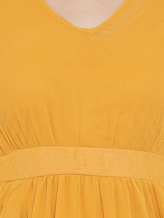 v neck ruffle detail a-line dress - 16611930 - Zoom Image - 4