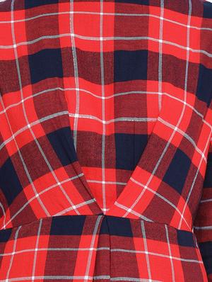 pleat detail checkered dress - 16611957 - Standard Image - 5