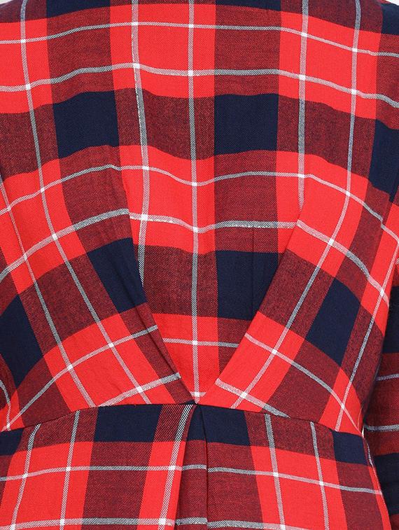 pleat detail checkered dress - 16611957 - Zoom Image - 5