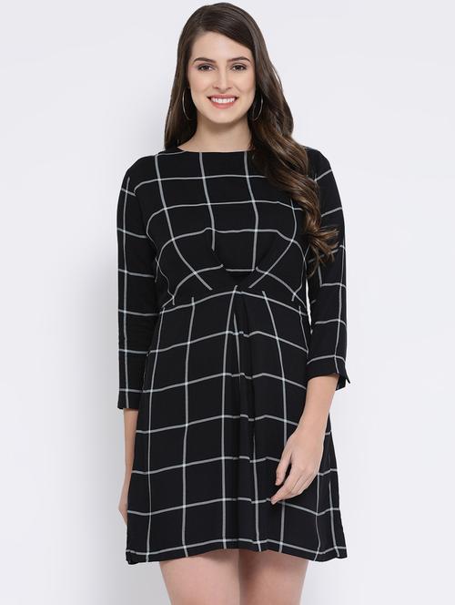 pleat detail checkered dress - 16611958 - Standard Image - 1