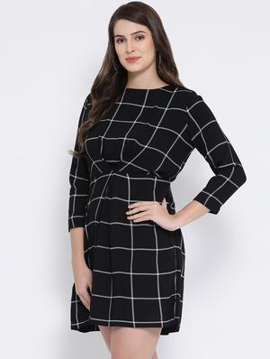 pleat detail checkered dress - 16611958 - Standard Image - 2