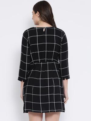 pleat detail checkered dress - 16611958 - Standard Image - 3
