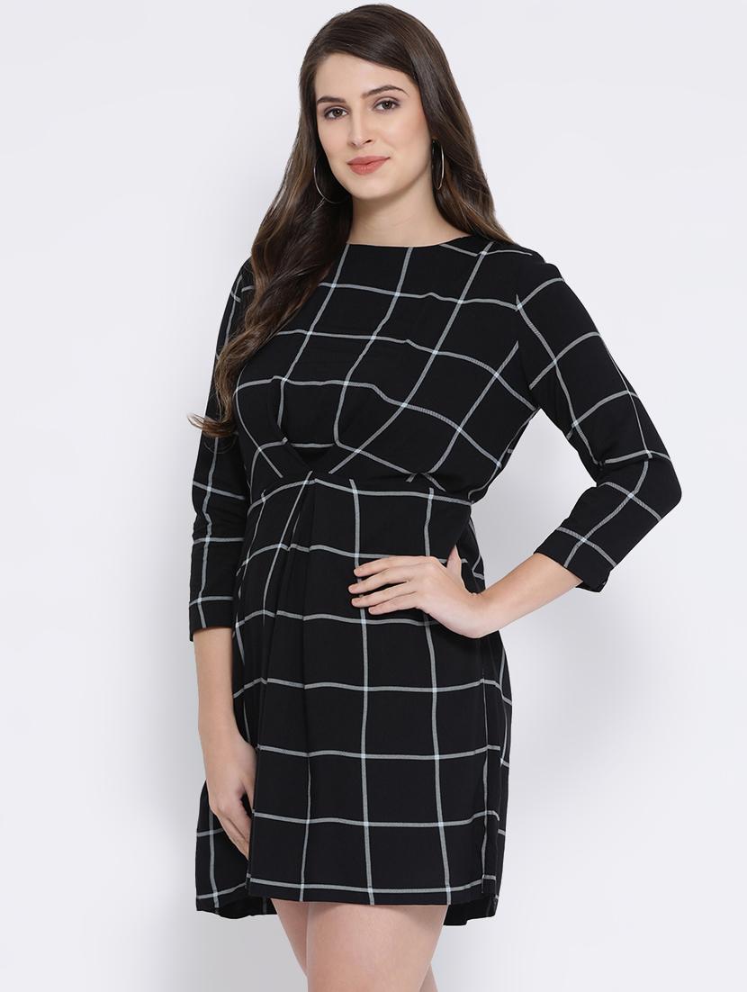 pleat detail checkered dress - 16611958 - Zoom Image - 2