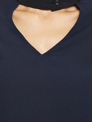 choker neck bell sleeved top - 16611966 - Standard Image - 5