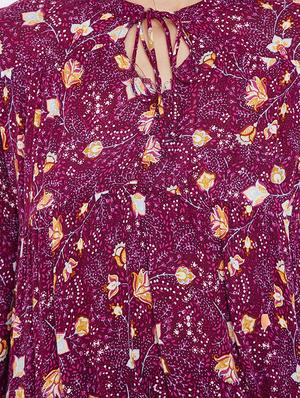 tie up neck floral blouson top - 16611972 - Standard Image - 4
