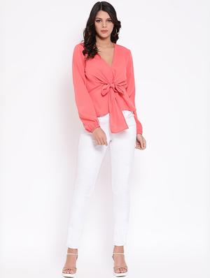tie knot bishop sleeved top - 16612001 - Standard Image - 4