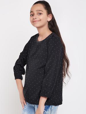 round neck polka dots top - 16612029 - Standard Image - 2