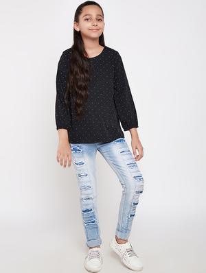 round neck polka dots top - 16612029 - Standard Image - 4