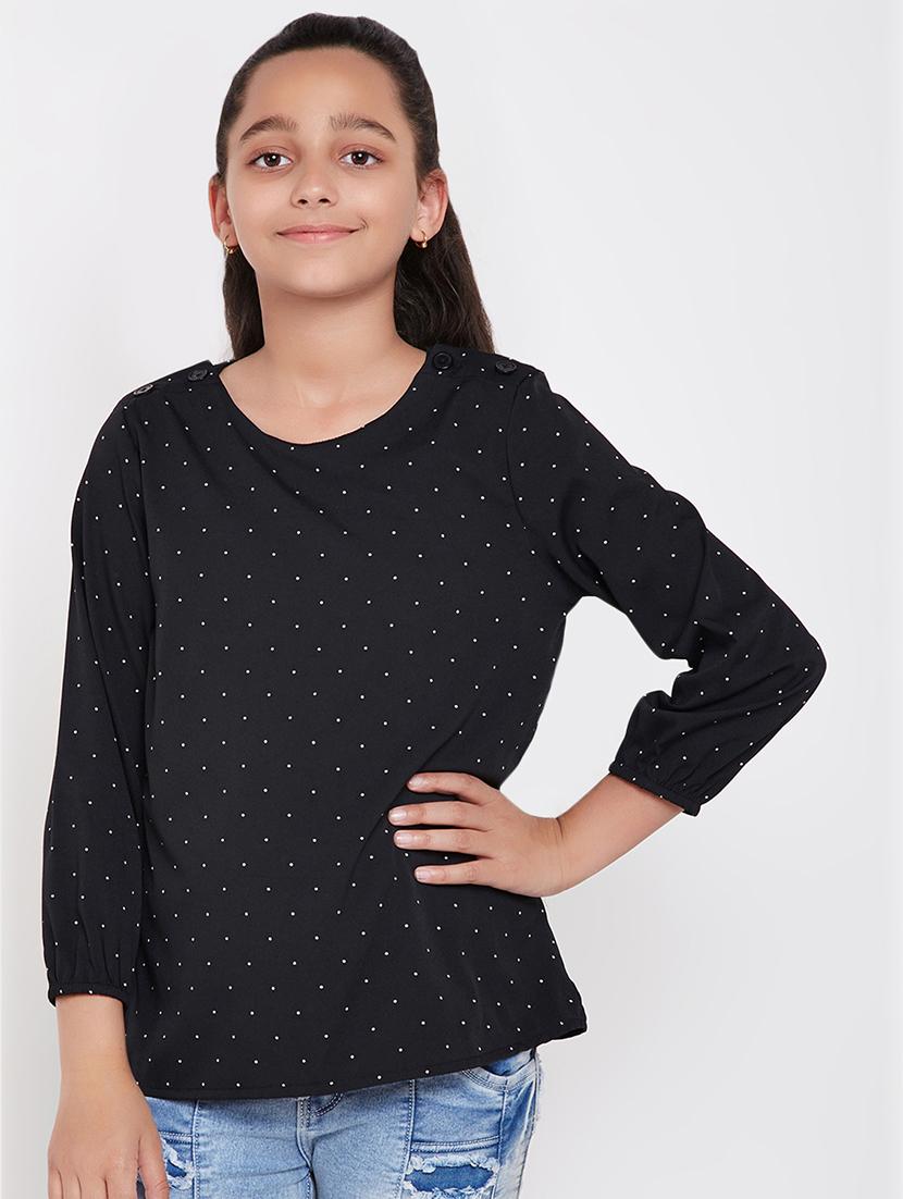round neck polka dots top - 16612029 - Zoom Image - 1