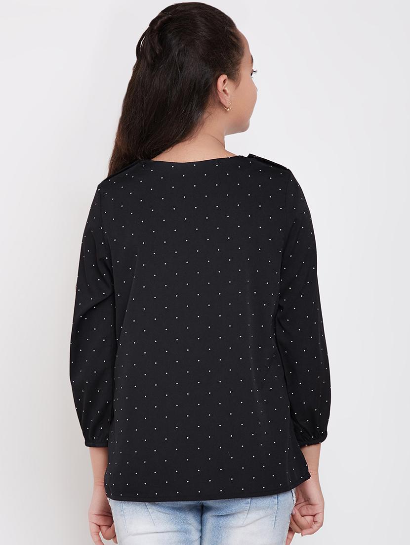 round neck polka dots top - 16612029 - Zoom Image - 3