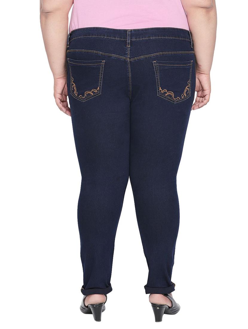 mid rise embroidered plus jean - 16612111 - Zoom Image - 3