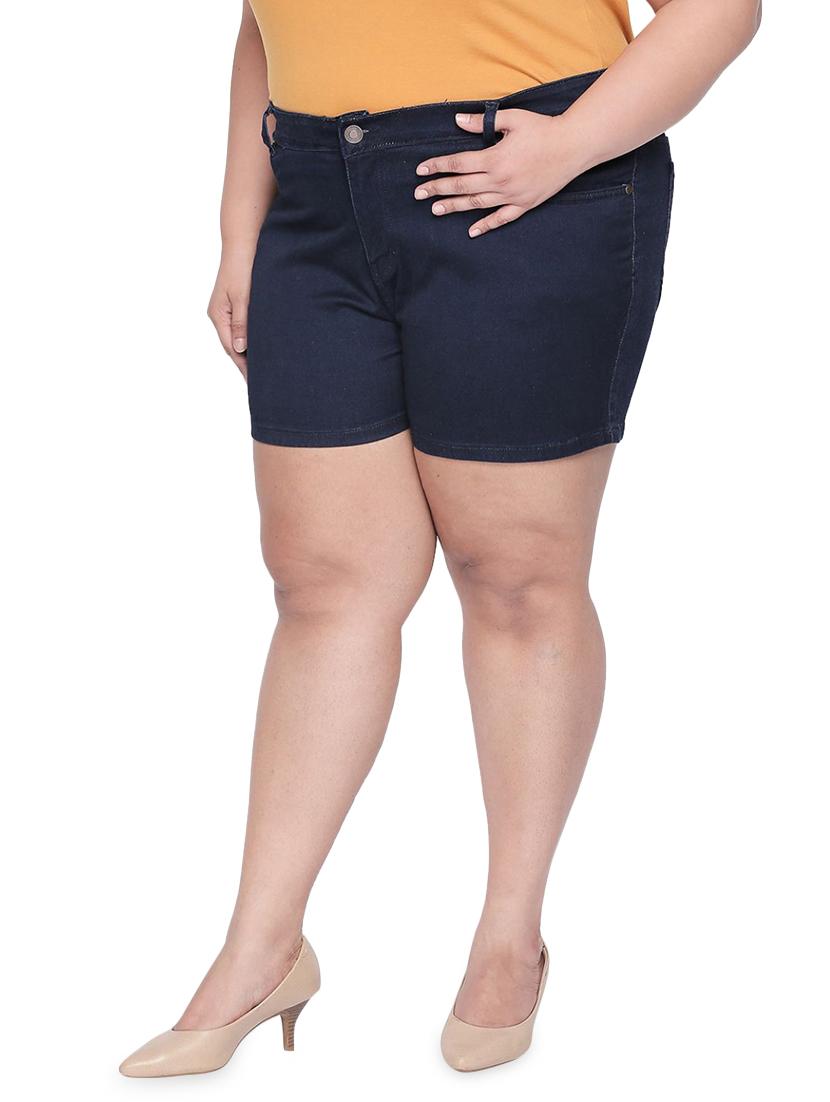 mid rise embroidered plus short - 16612117 - Zoom Image - 2