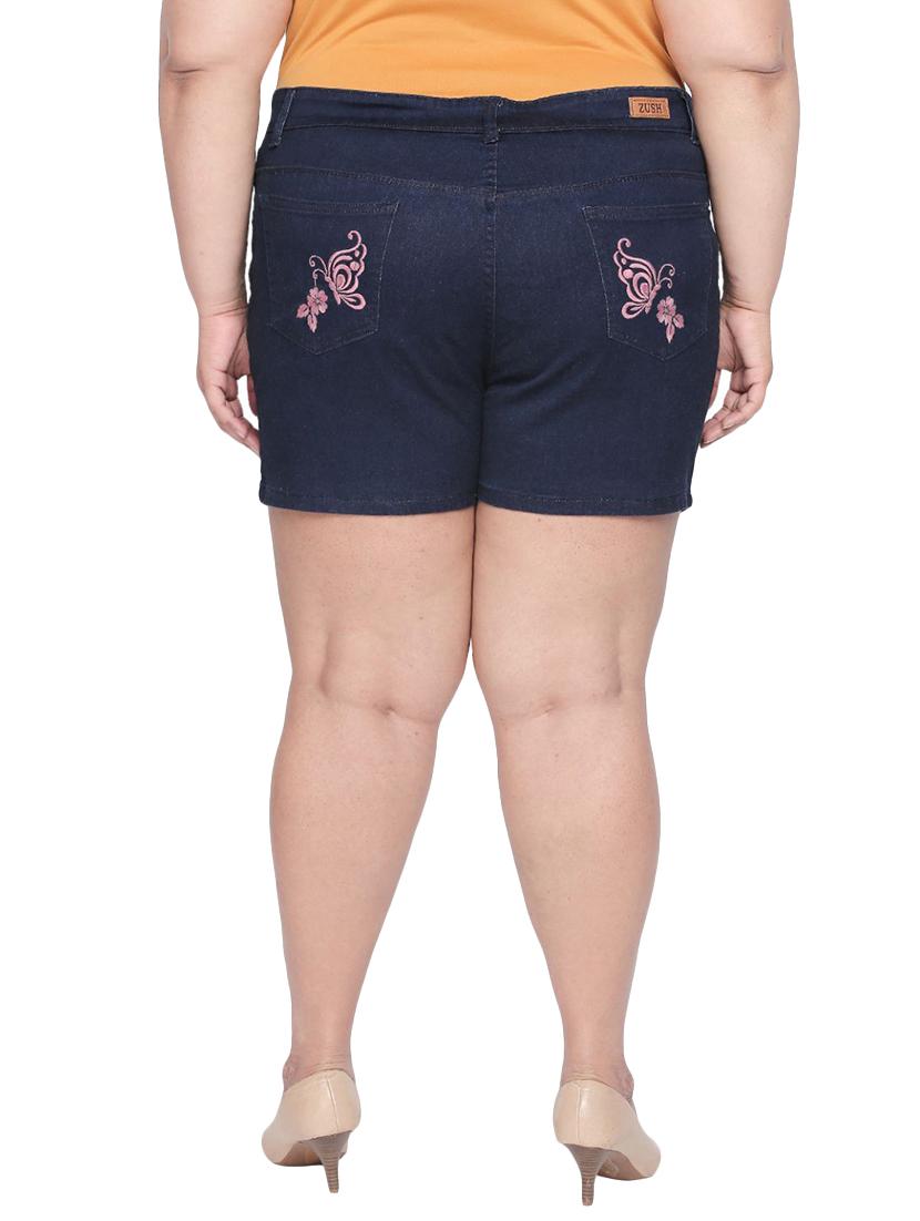 mid rise embroidered plus short - 16612117 - Zoom Image - 3