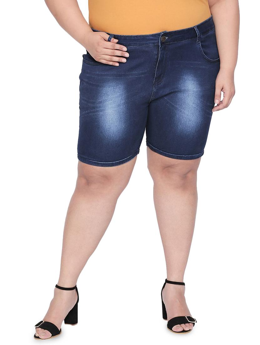 mid rise embroidered plus short - 16612118 - Zoom Image - 1