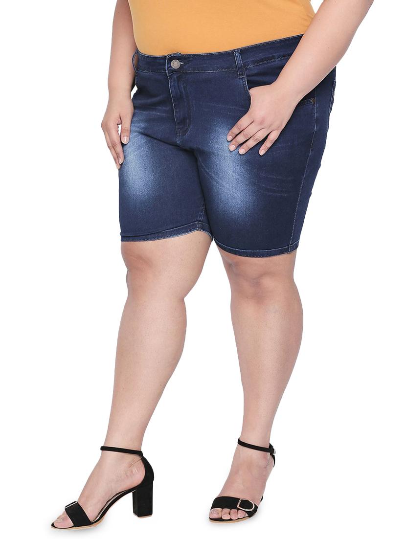 mid rise embroidered plus short - 16612118 - Zoom Image - 2