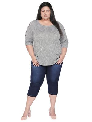 mid rise stone wash plus capri - 16612123 - Standard Image - 4