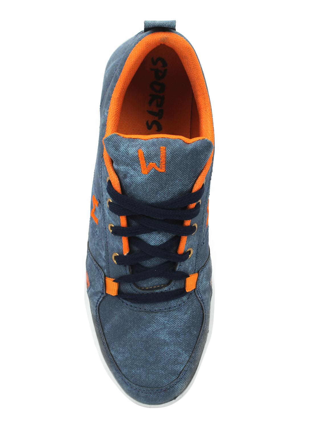 blue leatherette lace up sneakers - 16612248 - Zoom Image - 3