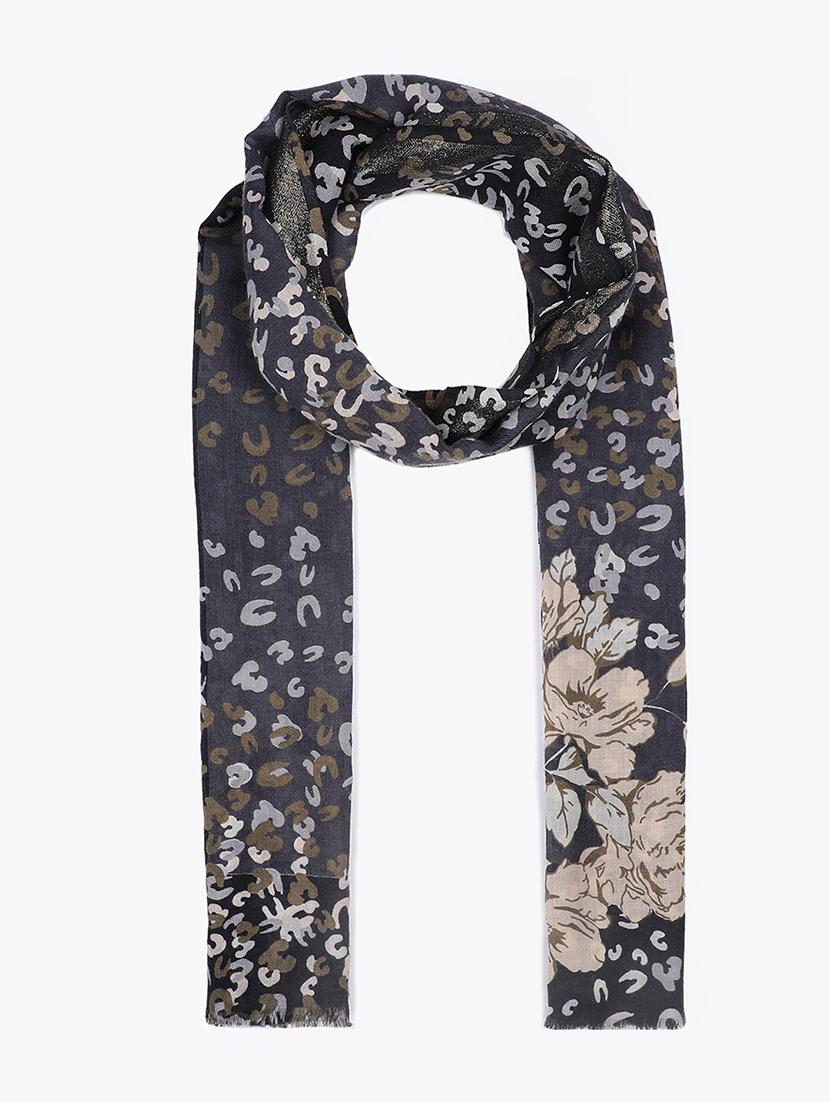 frayed hem floral stole - 16612320 - Zoom Image - 3