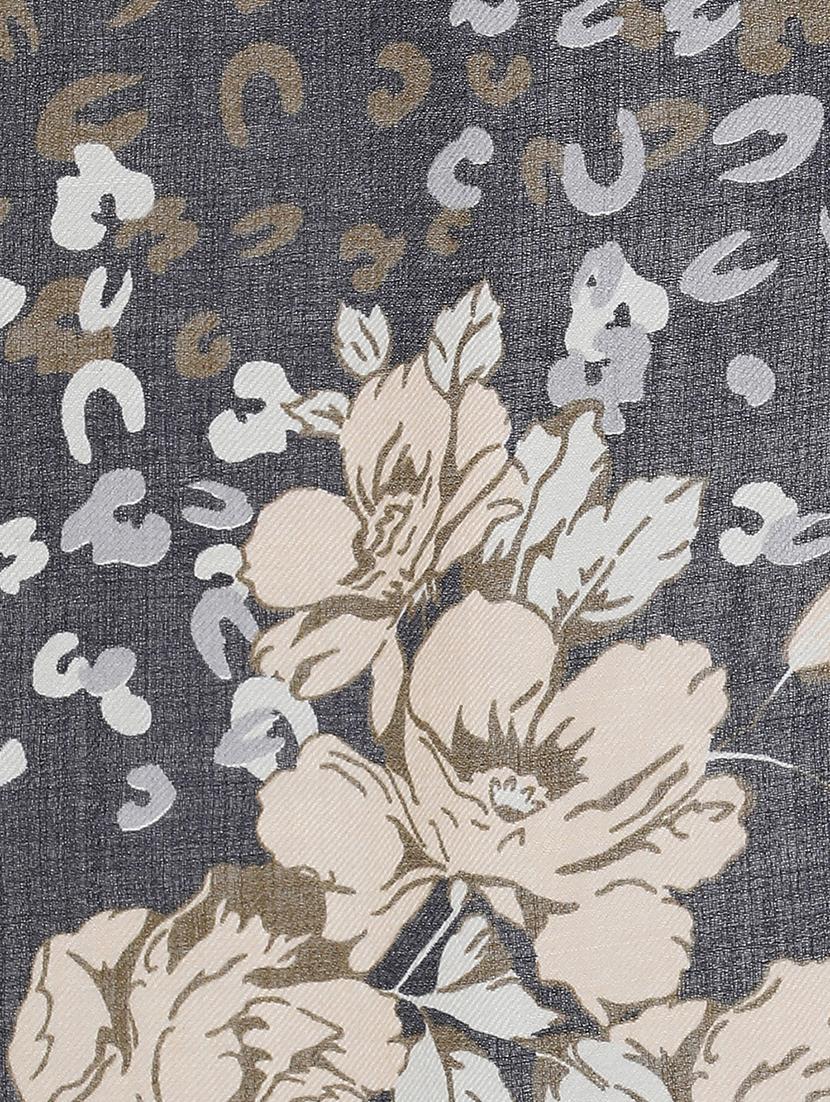 frayed hem floral stole - 16612320 - Zoom Image - 5