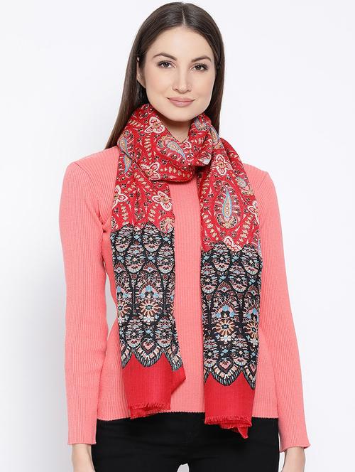 frayed hem paisley stole - 16612354 - Standard Image - 1