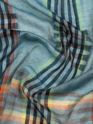 frayed hem checkered stole - 16612362 - Standard Image - 4